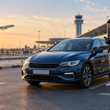 Putnik preuzima rent a car vozilo na Aerodromu Beograd